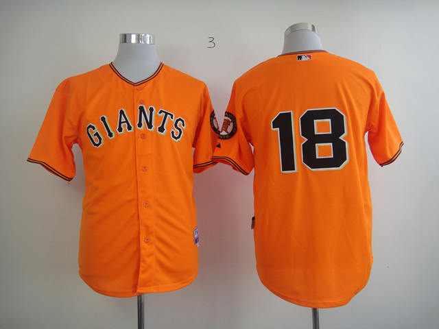 Men San Francisco Giants #18 No name Orange MLB Jerseys